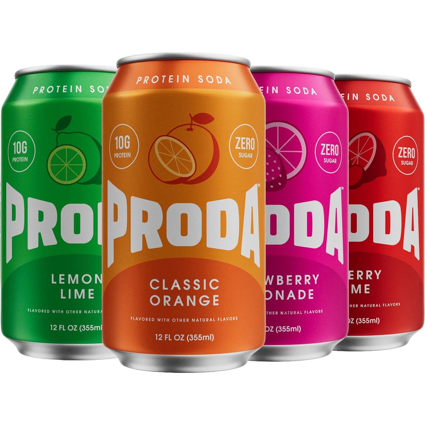 Proda protein soda cans, as supplied